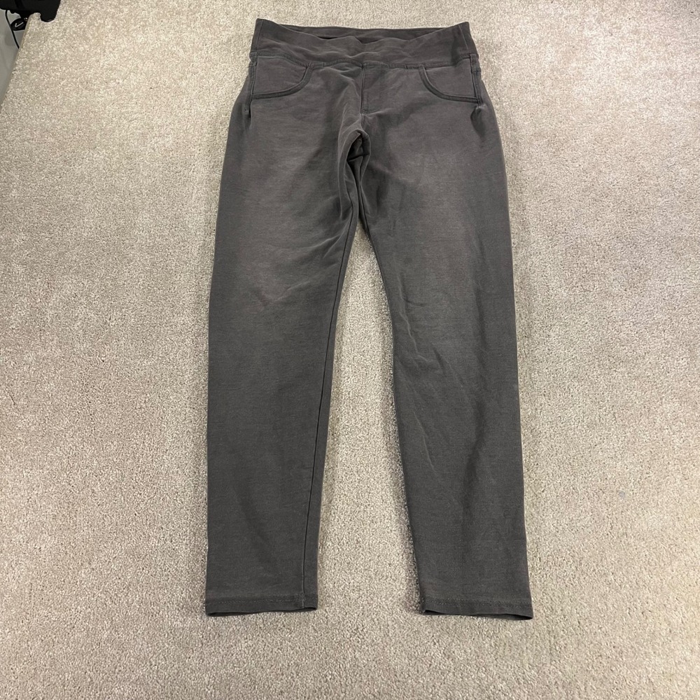 HUE Leggings Womens Medium Gray Pull On French Terry Pockets